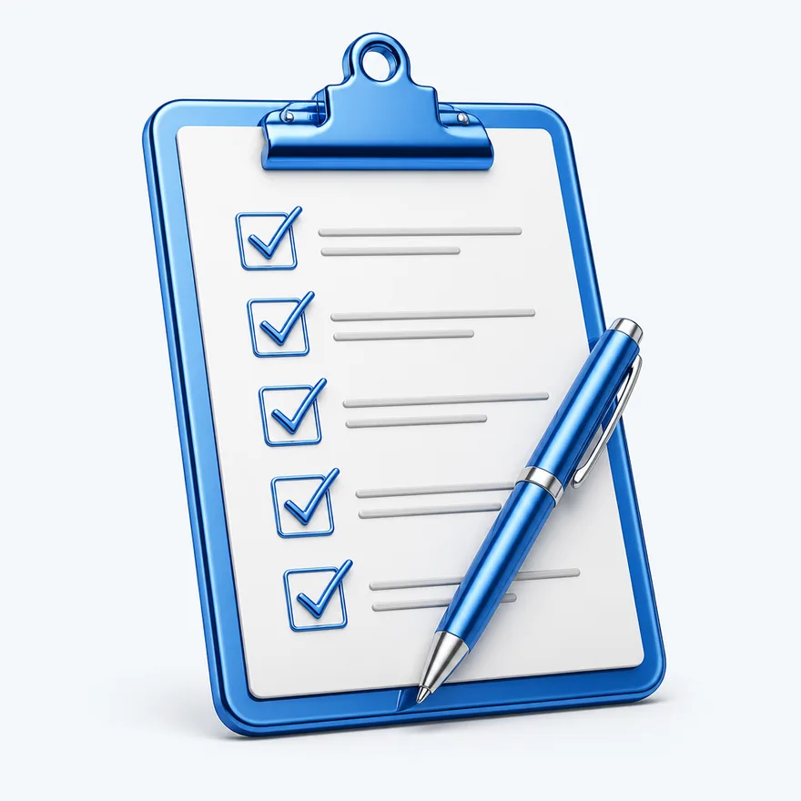 Clipboard checklist — Cosmo