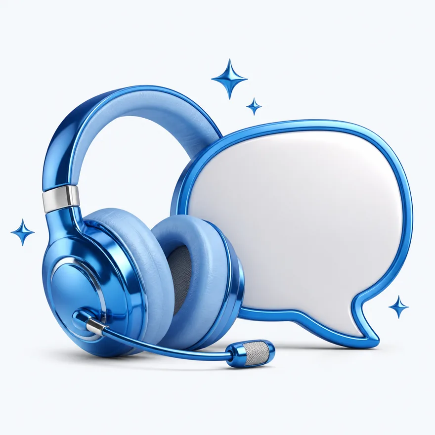 Headset with speech bubble — Cosmo